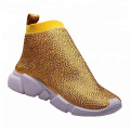 Hot sell women knitting diamonds sport shoes casual crystal sneaker F001  Rhinestone Ladies Flat Socks sepatu